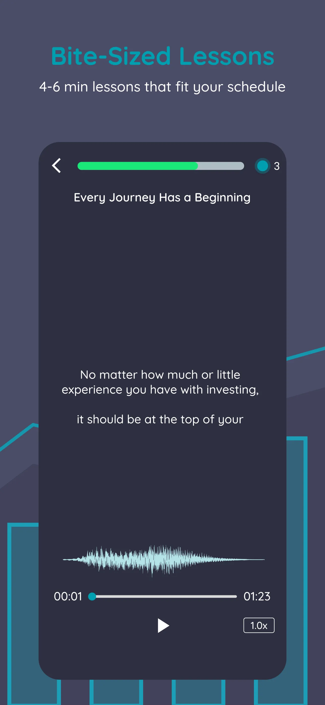 StockMotion — Bite-sized audio lesson player